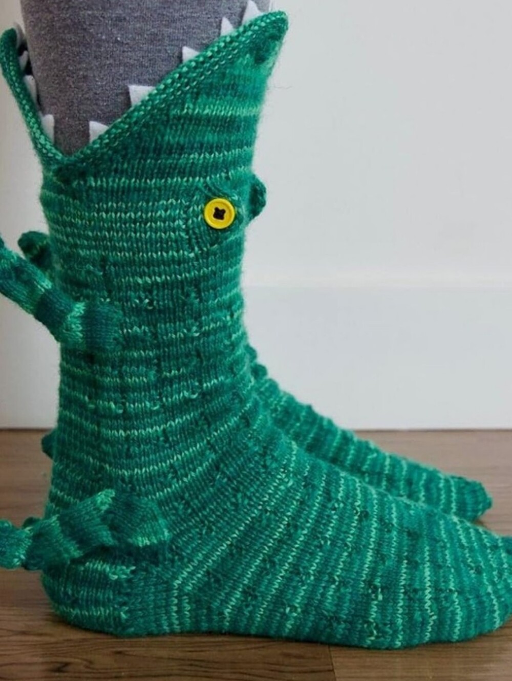 Knitted Crocodile Novelty Socks